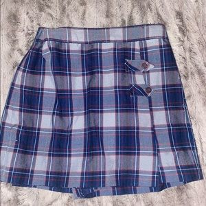 idk the brand. Extra small Blue and white plaid skirt/shorts
